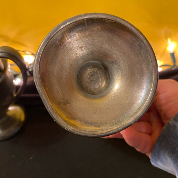 Silver plated goblet style cream and sugar - Picture 6 of 9